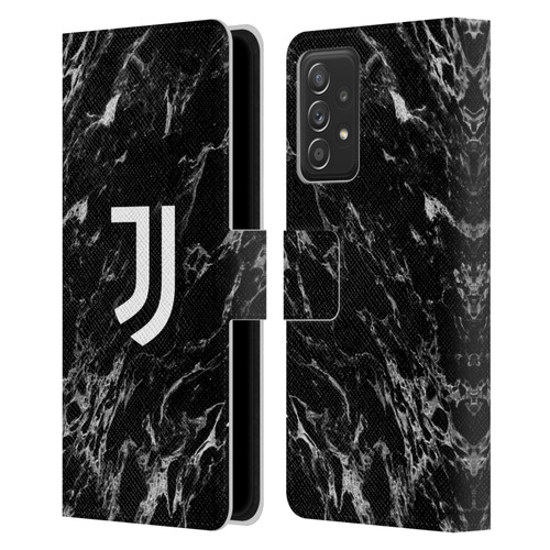 Juventus Football Club Marble Black Leather Book Wallet Case Cover For Samsung Galaxy A52 / A52s / 5G (2021)