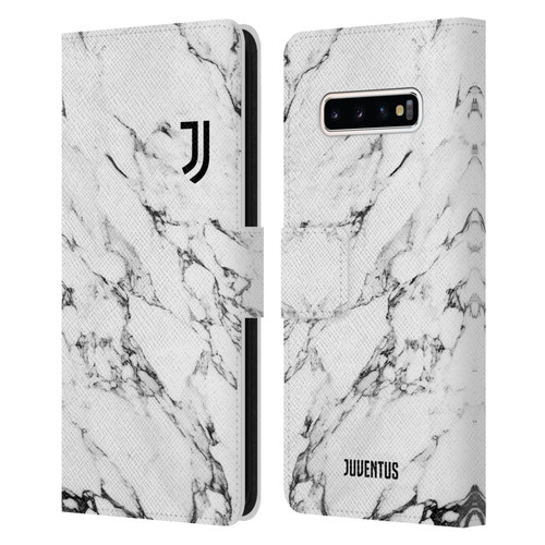 Juventus Football Club Marble White Leather Book Wallet Case Cover For Samsung Galaxy S10+ / S10 Plus