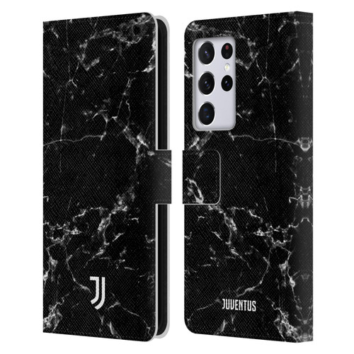 Juventus Football Club Marble Black 2 Leather Book Wallet Case Cover For Samsung Galaxy S21 Ultra 5G