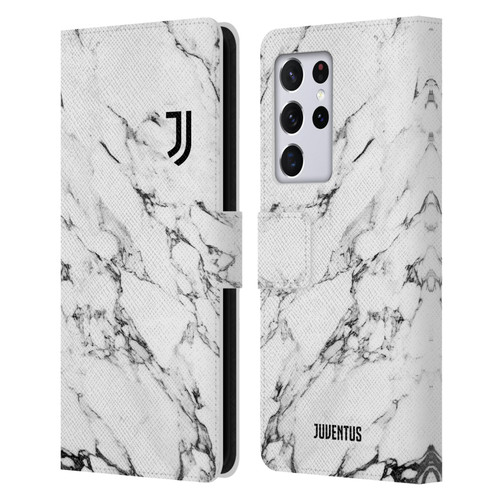 Juventus Football Club Marble White Leather Book Wallet Case Cover For Samsung Galaxy S21 Ultra 5G