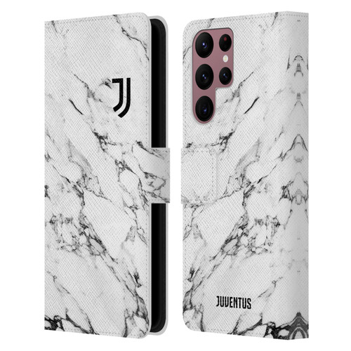 Juventus Football Club Marble White Leather Book Wallet Case Cover For Samsung Galaxy S22 Ultra 5G