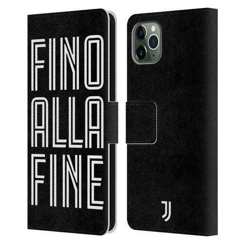 Juventus Football Club Type Fino Alla Fine Black Leather Book Wallet Case Cover For Apple iPhone 11 Pro Max