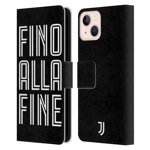 Juventus Football Club Type Fino Alla Fine Black Leather Book Wallet Case Cover For Apple iPhone 13