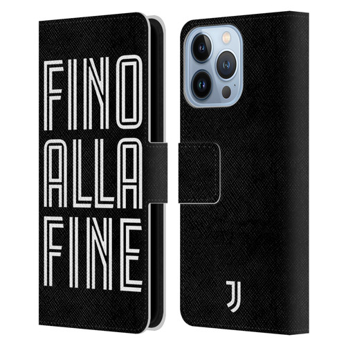 Juventus Football Club Type Fino Alla Fine Black Leather Book Wallet Case Cover For Apple iPhone 13 Pro