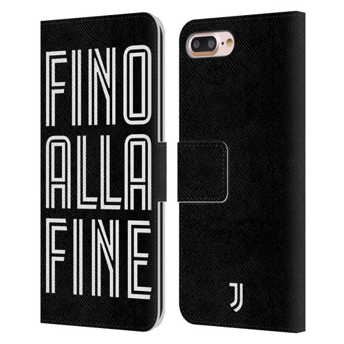 Juventus Football Club Type Fino Alla Fine Black Leather Book Wallet Case Cover For Apple iPhone 7 Plus / iPhone 8 Plus