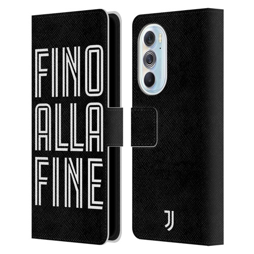 Juventus Football Club Type Fino Alla Fine Black Leather Book Wallet Case Cover For Motorola Edge X30