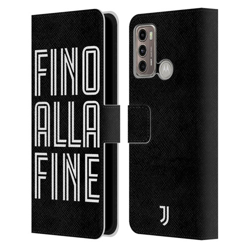 Juventus Football Club Type Fino Alla Fine Black Leather Book Wallet Case Cover For Motorola Moto G60 / Moto G40 Fusion