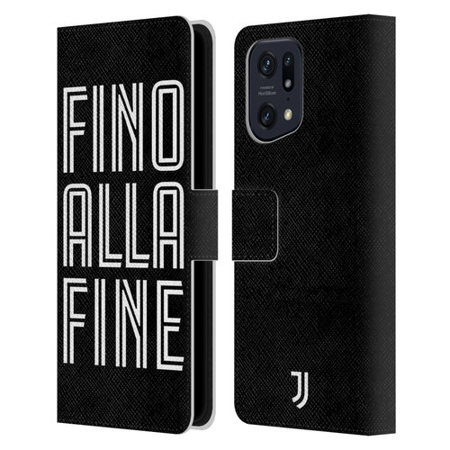 Juventus Football Club Type Fino Alla Fine Black Leather Book Wallet Case Cover For OPPO Find X5