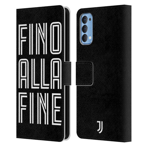 Juventus Football Club Type Fino Alla Fine Black Leather Book Wallet Case Cover For OPPO Reno 4 5G