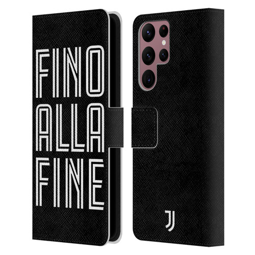 Juventus Football Club Type Fino Alla Fine Black Leather Book Wallet Case Cover For Samsung Galaxy S22 Ultra 5G