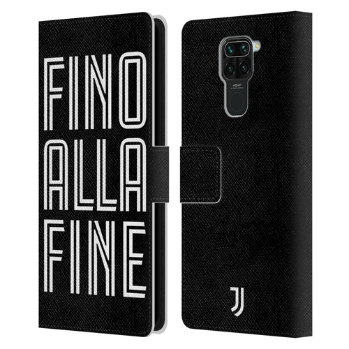 Juventus Football Club Type Fino Alla Fine Black Leather Book Wallet Case Cover For Xiaomi Redmi Note 9 / Redmi 10X 4G