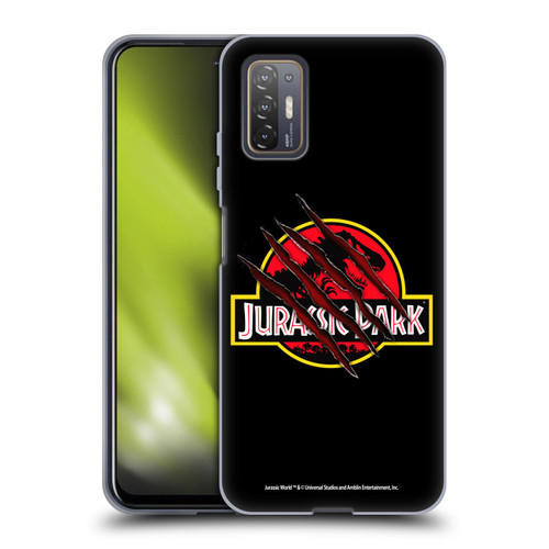 Jurassic Park Logo Plain Black Claw Soft Gel Case for HTC Desire 21 Pro 5G