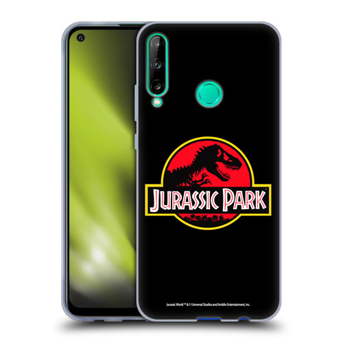 Jurassic Park Logo Plain Black Soft Gel Case for Huawei P40 lite E