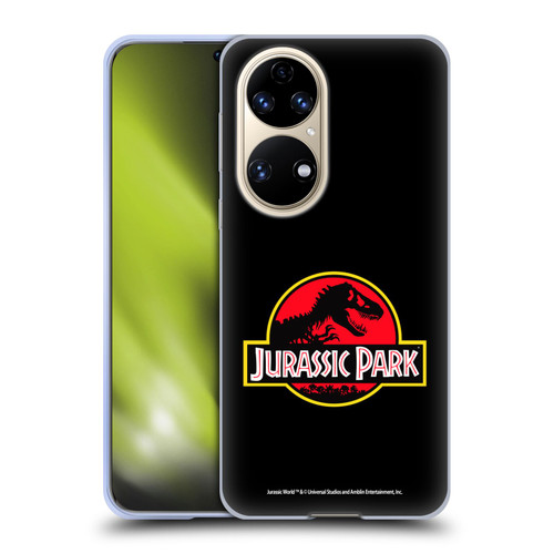 Jurassic Park Logo Plain Black Soft Gel Case for Huawei P50