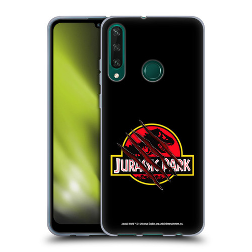 Jurassic Park Logo Plain Black Claw Soft Gel Case for Huawei Y6p