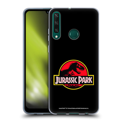 Jurassic Park Logo Plain Black Soft Gel Case for Huawei Y6p