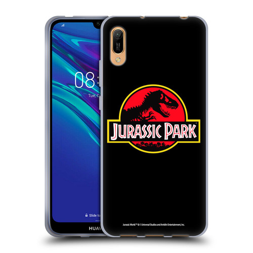 Jurassic Park Logo Plain Black Soft Gel Case for Huawei Y6 Pro (2019)