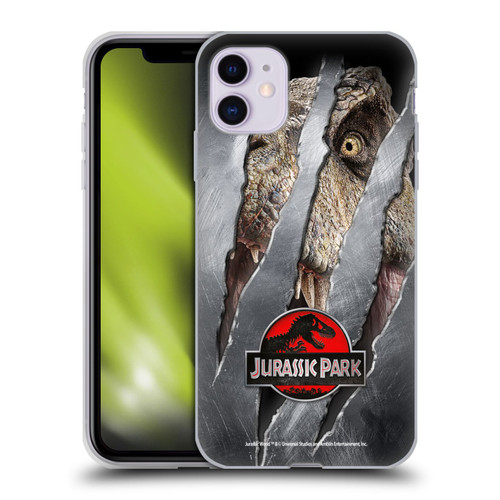 Jurassic Park Logo T-Rex Claw Mark Soft Gel Case for Apple iPhone 11