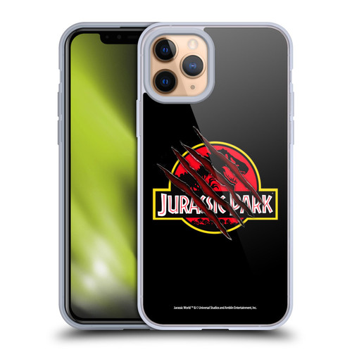 Jurassic Park Logo Plain Black Claw Soft Gel Case for Apple iPhone 11 Pro