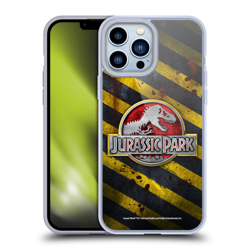 Jurassic Park Logo Distressed Crosswalk Soft Gel Case for Apple iPhone 13 Pro Max