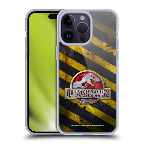 Jurassic Park Logo Distressed Crosswalk Soft Gel Case for Apple iPhone 14 Pro Max