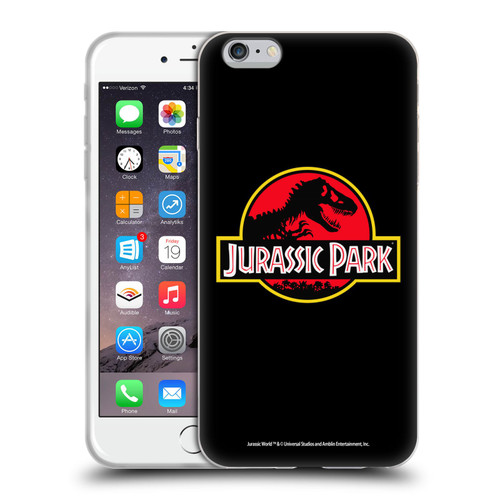 Jurassic Park Logo Plain Black Soft Gel Case for Apple iPhone 6 Plus / iPhone 6s Plus