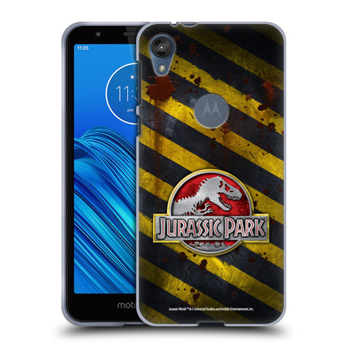 Jurassic Park Logo Distressed Look Crosswalk Soft Gel Case for Motorola Moto E6