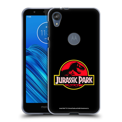 Jurassic Park Logo Plain Black Soft Gel Case for Motorola Moto E6