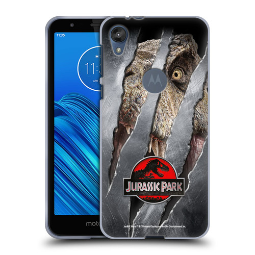 Jurassic Park Logo T-Rex Claw Mark Soft Gel Case for Motorola Moto E6