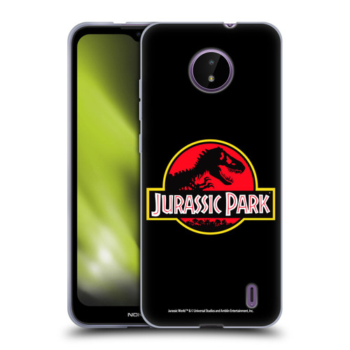 Jurassic Park Logo Plain Black Soft Gel Case for Nokia C10 / C20