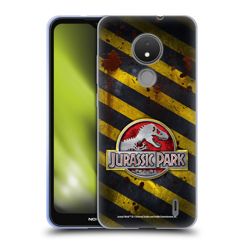 Jurassic Park Logo Distressed Look Crosswalk Soft Gel Case for Nokia C21