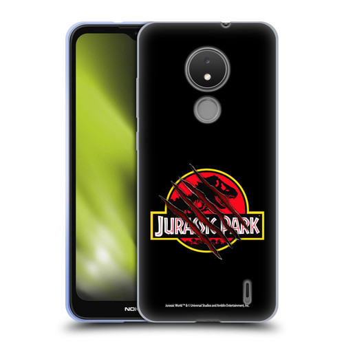 Jurassic Park Logo Plain Black Claw Soft Gel Case for Nokia C21