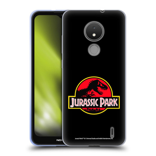 Jurassic Park Logo Plain Black Soft Gel Case for Nokia C21