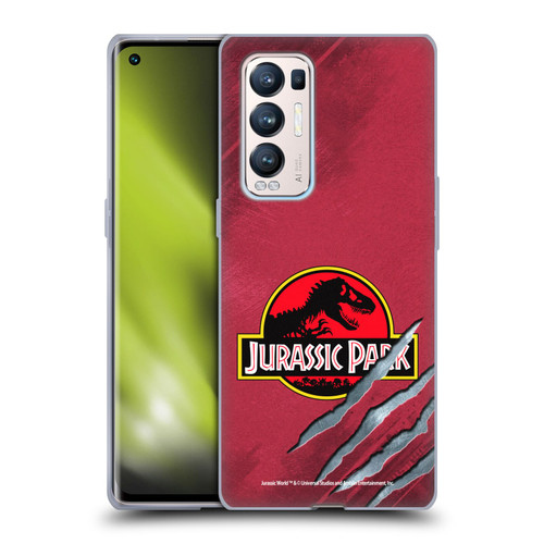 Jurassic Park Logo Red Claw Soft Gel Case for OPPO Find X3 Neo / Reno5 Pro+ 5G