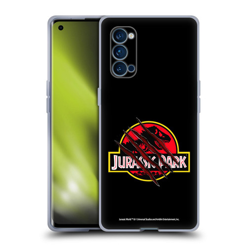 Jurassic Park Logo Plain Black Claw Soft Gel Case for OPPO Reno 4 Pro 5G