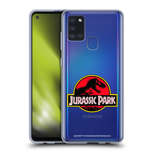 Jurassic Park Logo Plain Soft Gel Case for Samsung Galaxy A21s (2020)