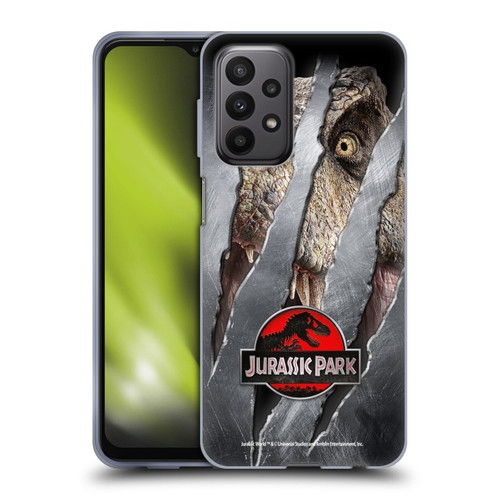 Jurassic Park Logo T-Rex Claw Mark Soft Gel Case for Samsung Galaxy A23 / 5G (2022)