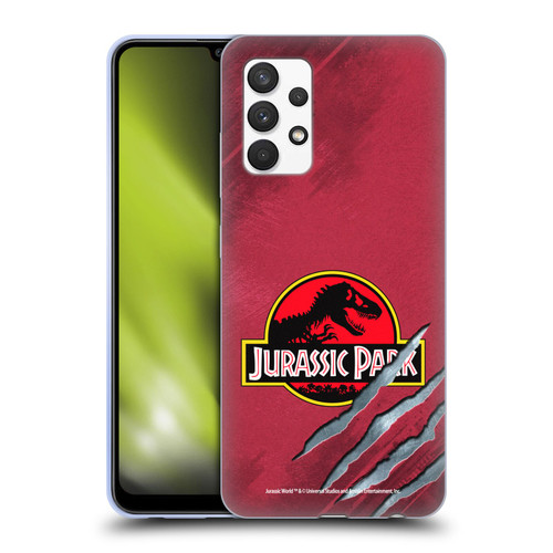 Jurassic Park Logo Red Claw Soft Gel Case for Samsung Galaxy A32 (2021)