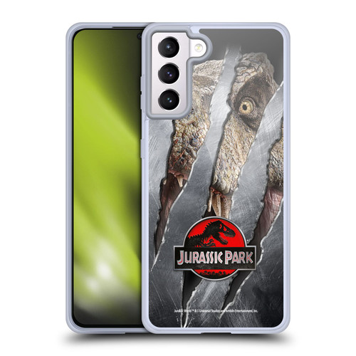 Jurassic Park Logo T-Rex Claw Mark Soft Gel Case for Samsung Galaxy S21+ 5G