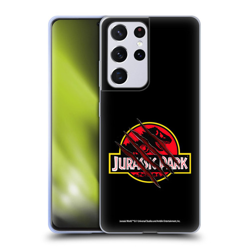 Jurassic Park Logo Plain Black Claw Soft Gel Case for Samsung Galaxy S21 Ultra 5G