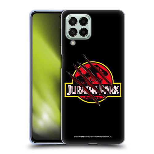 Jurassic Park Logo Plain Black Claw Soft Gel Case for Samsung Galaxy M53 (2022)