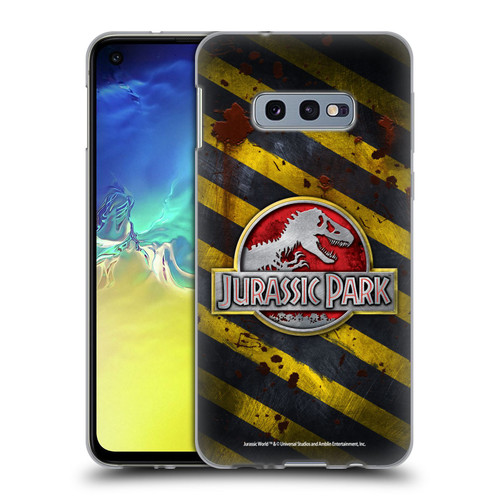 Jurassic Park Logo Distressed Crosswalk Soft Gel Case for Samsung Galaxy S10e