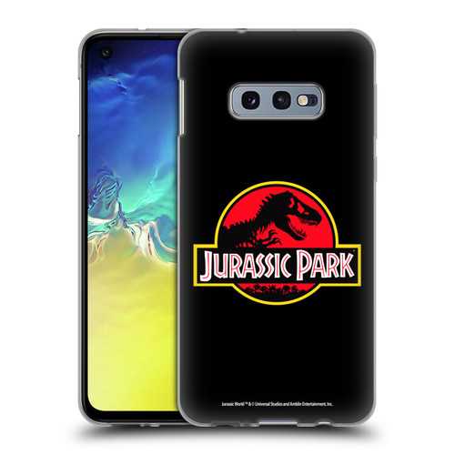 Jurassic Park Logo Plain Black Soft Gel Case for Samsung Galaxy S10e
