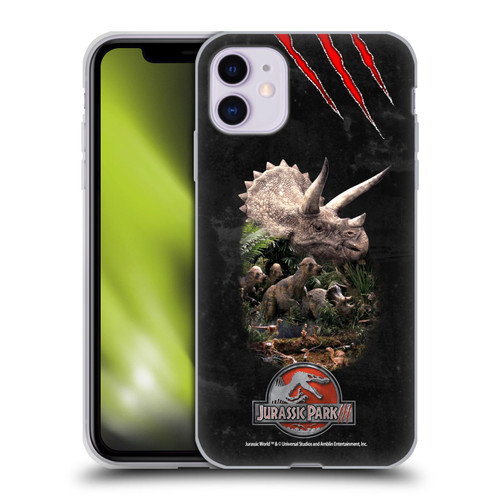 Jurassic Park III Key Art Dinosaurs 2 Soft Gel Case for Apple iPhone 11