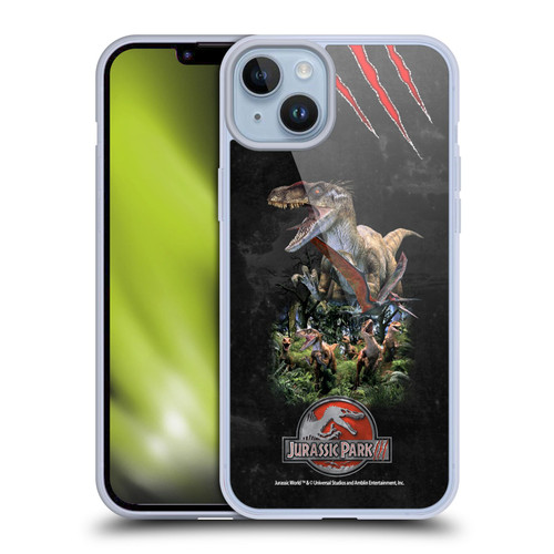 Jurassic Park III Key Art Dinosaurs 3 Soft Gel Case for Apple iPhone 14 Plus