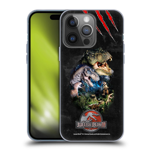 Jurassic Park III Key Art Dinosaurs Soft Gel Case for Apple iPhone 14 Pro