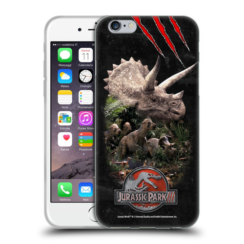 Jurassic Park III Key Art Dinosaurs 2 Soft Gel Case for Apple iPhone 6 / iPhone 6s