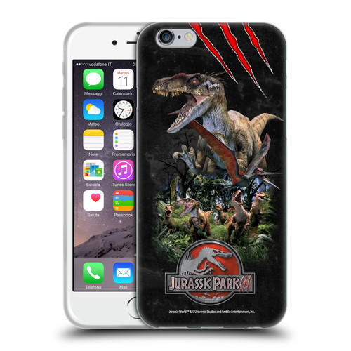 Jurassic Park III Key Art Dinosaurs 3 Soft Gel Case for Apple iPhone 6 / iPhone 6s