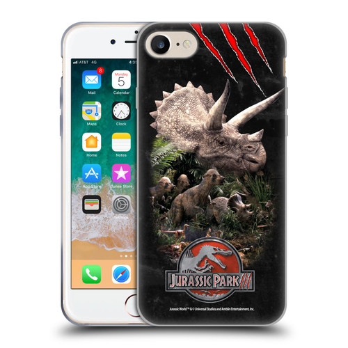 Jurassic Park III Key Art Dinosaurs 2 Soft Gel Case for Apple iPhone 7 / 8 / SE 2020 & 2022