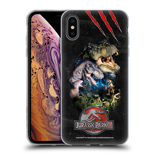 Jurassic Park III Key Art Dinosaurs Soft Gel Case for Apple iPhone XS Max